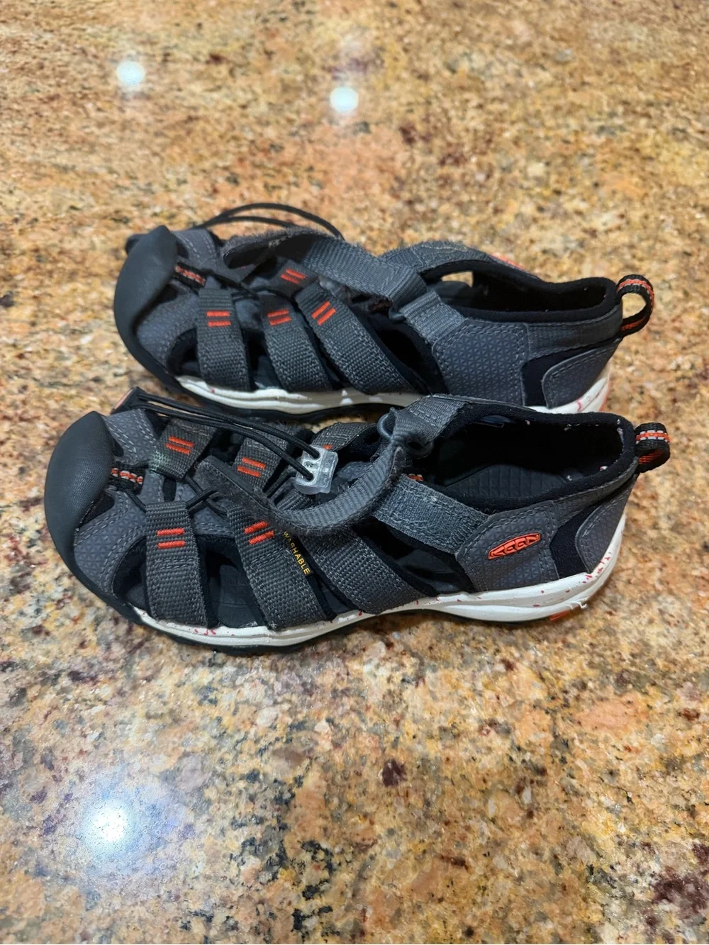 KEEN Kids Newport Neo H2 Water Sandals Size 12 US / 30 EU Magnet Gray Orange